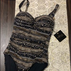 Tummy flattering one piece